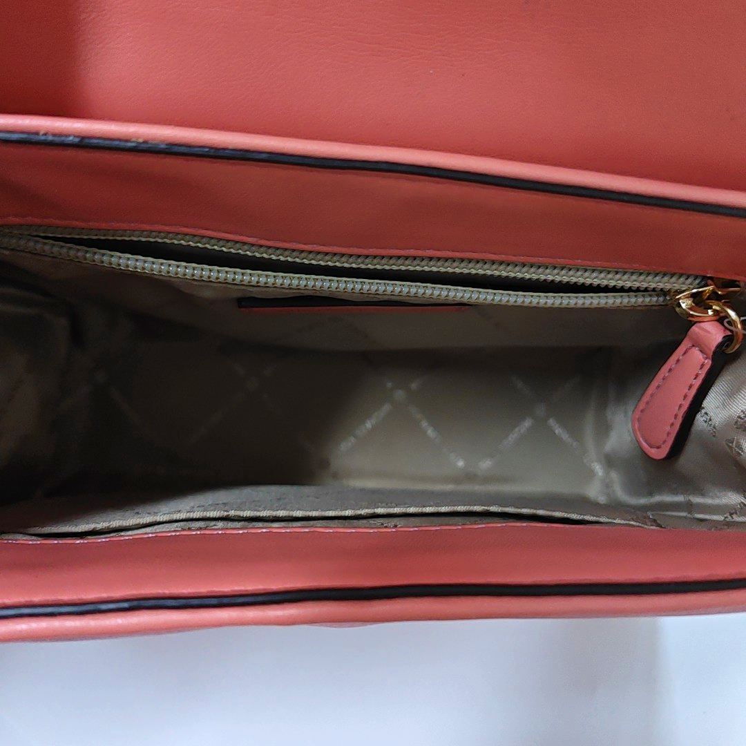 MICHAEL KORS Serena Medium size Blush Pink Leather Quilted Shoulder Bag Crossbody Bag Tote Bag Golden hardware-(SKU)-936596996