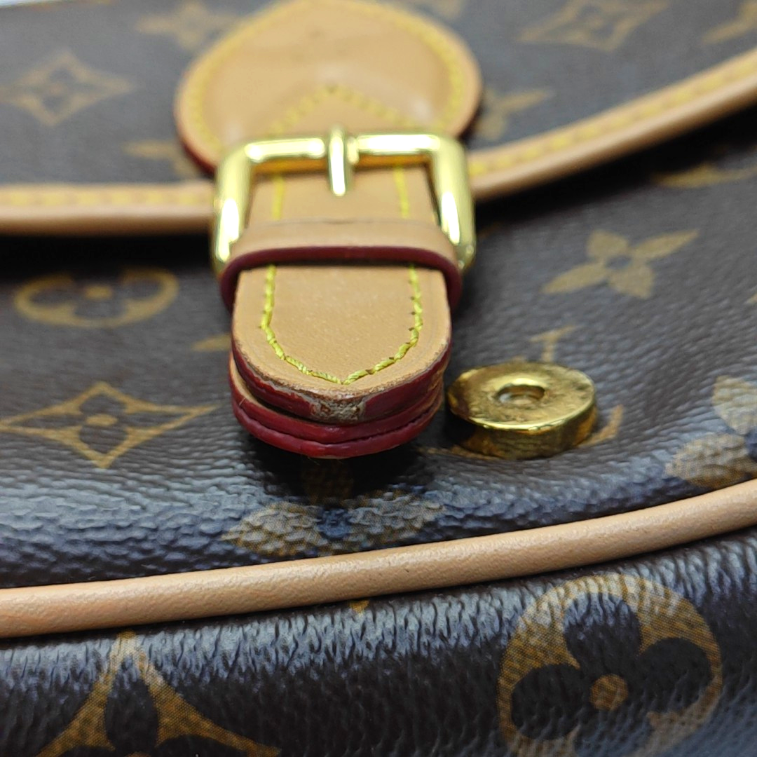 LOUIS VUITTON DIANE Medium Brown Coated Canvas Monogram Crossbody Bag Shoulder Bag Gold Hardware with 2 Detachable Straps-(SKU)-961056306