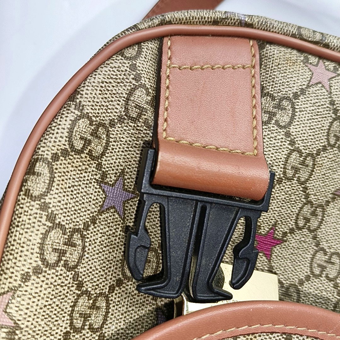 GUCCI Multicolor Coated Canvas Vintage Print Single Shoulder Bag Crossbody Bag Golden hardware-(SKU)-953527421