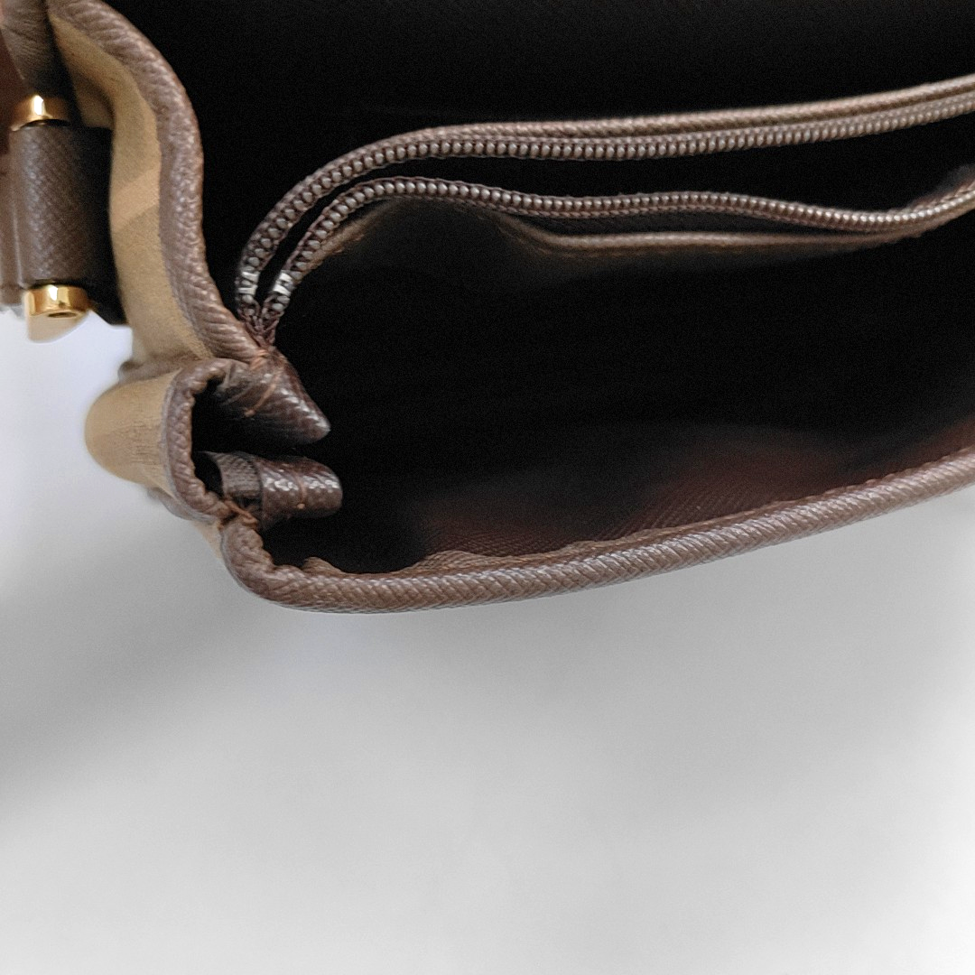 BURBERRY Khaki Canvas Single Shoulder Bag, Crossbody Bag Golden hardware-(SKU)-954359550