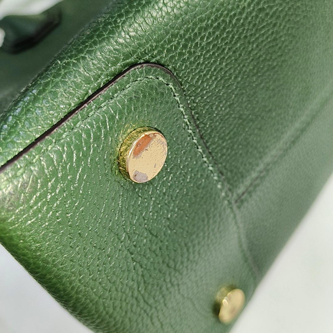 MICHAEL KORS Mercer Large size Dark Green Leather Crossbody Bag Single Shoulder Bag Handbag Golden hardware Removable shoulder strap-(SKU)-931190190