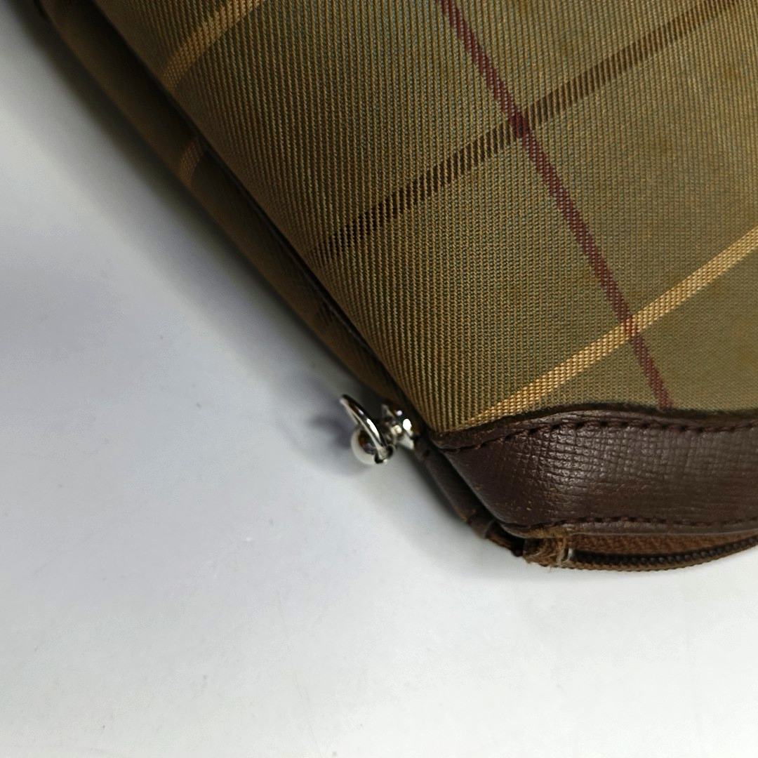 BURBERRY Khaki Fabric Handbag Brown Hardware-(SKU)-960263647