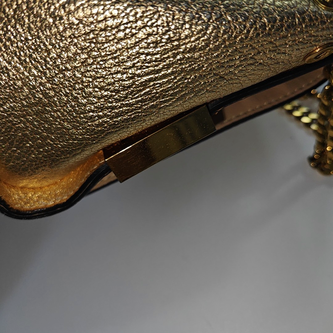 Chloé Elle Golden Leather Shoulder Bag, Crossbody Bag Golden hardware Removable shoulder strap-(SKU)-936942070
