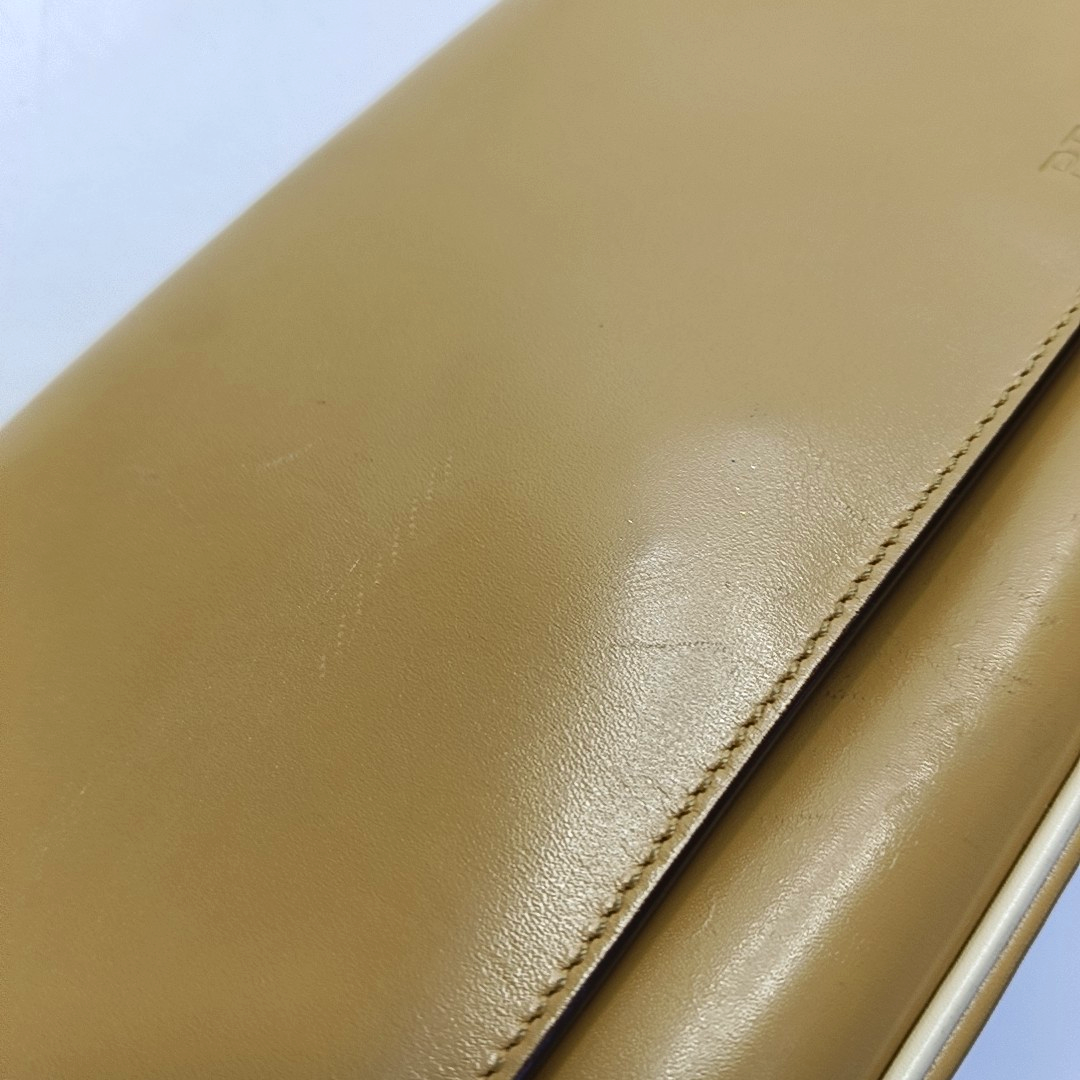 PRADA Ginger Yellow Leather Single Shoulder Tote Bag Golden hardware-(SKU)-957438126