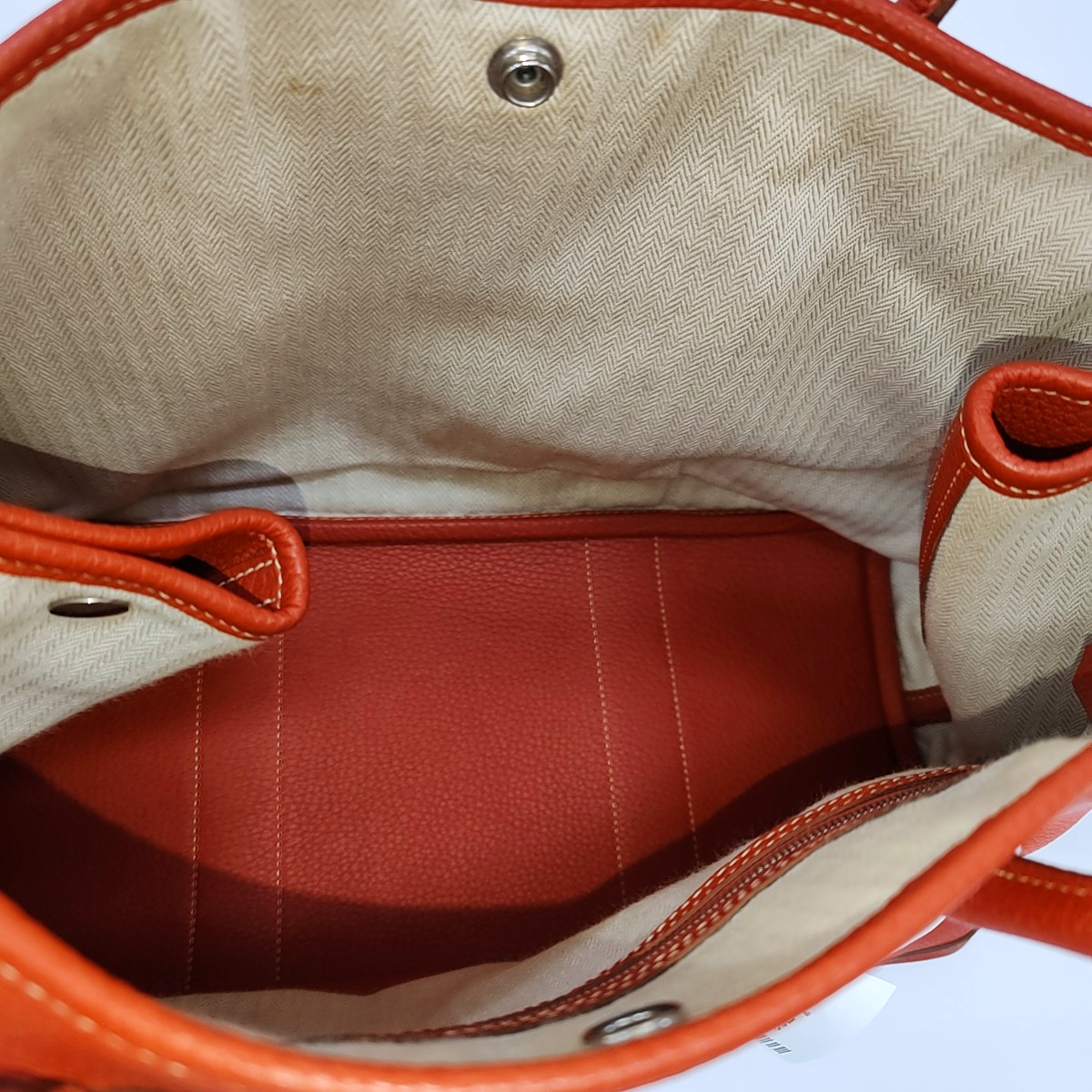 HERMÈS Garden Party 36 Red Negonda Leather Handbag, Silver Hardware, 🅀 Monogrammed-(SKU)-958206619