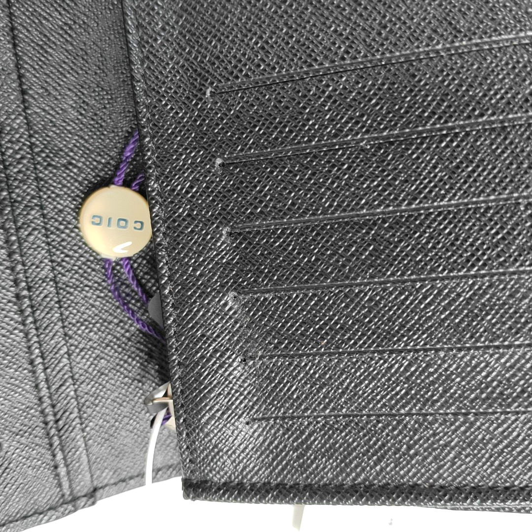 LOUIS VUITTON BRAZZA Gray Coated Canvas Chessboard Plaid Wallet Silver Hardware-(SKU)-958664175
