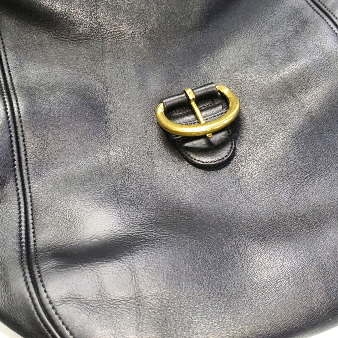 COACH Black Leather Backpack Tote Bag Golden hardware-(SKU)-930797685