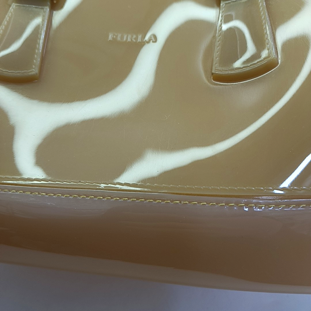 FURLA Candy Large size Brown special material handbag Golden hardware-(SKU)-944064333