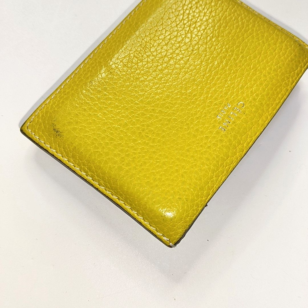 CELINE Yellow Cowhide Card Case-(SKU)-952996653