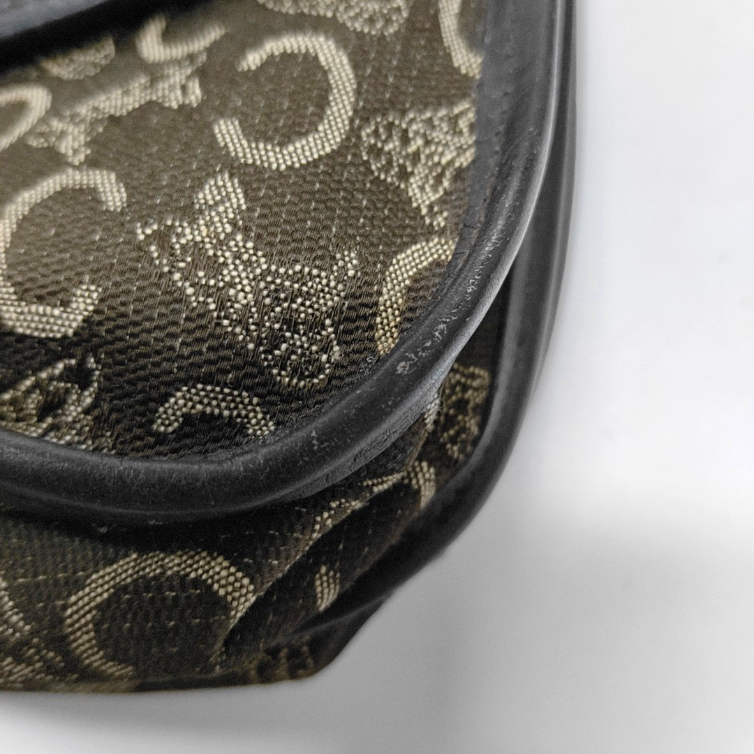 CELINE Brown Canvas Floral Crossbody Single Shoulder Bag Golden hardware Removable shoulder strap-(SKU)-13628676