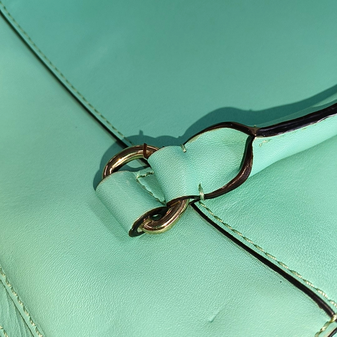 Kate Spade Green leather single shoulder bag handbag crossbody bag Golden hardware Removable shoulder strap-(SKU)-14289698