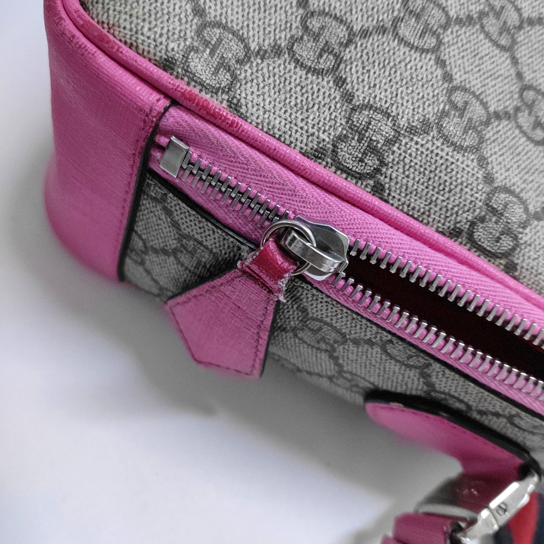 GUCCI Multicolor Coated Canvas Monogrammed Printed Single Shoulder Bag Crossbody Bag Silver Hardware-(SKU)-956794063