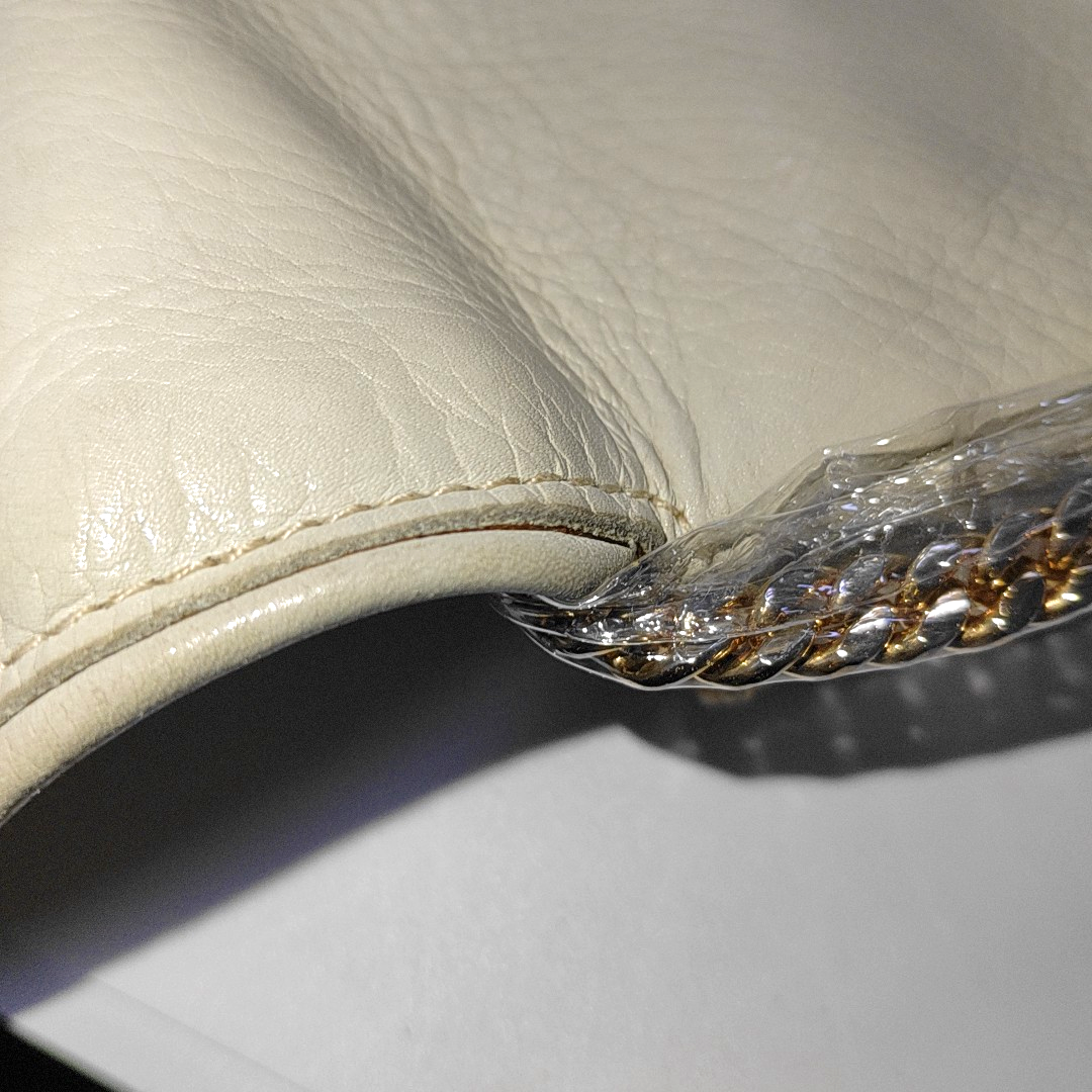 CELINE White Leather Single Shoulder Bag Golden hardware Removable shoulder strap-(SKU)-932491482