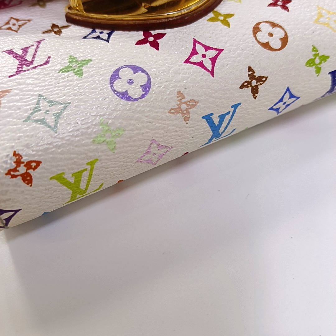 LOUIS VUITTON KOALA White Tricolor Coated Canvas Monogrammed Wallet Golden hardware-(SKU)-960507858