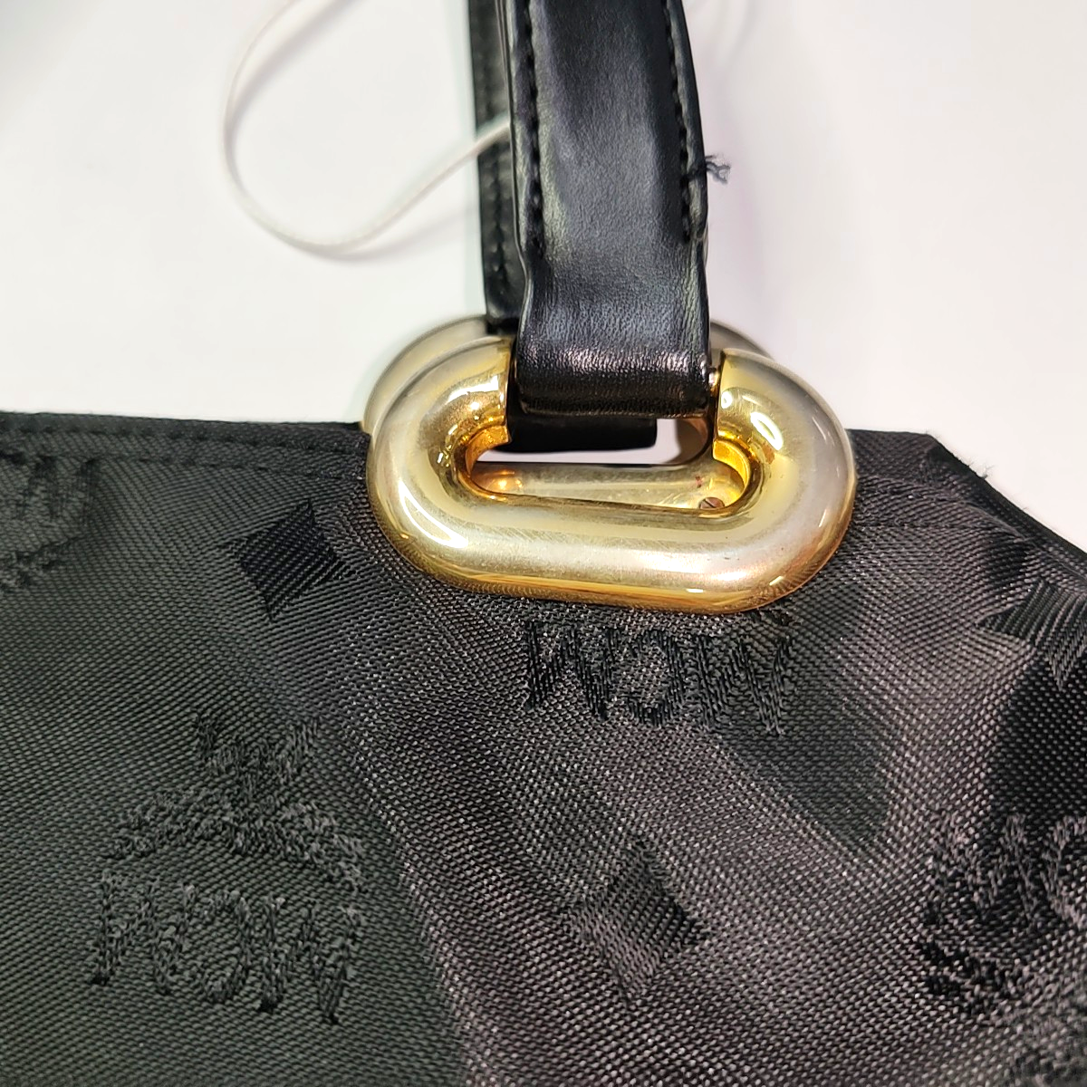 MCM Black fabric handbag Golden hardware-(SKU)-935409041