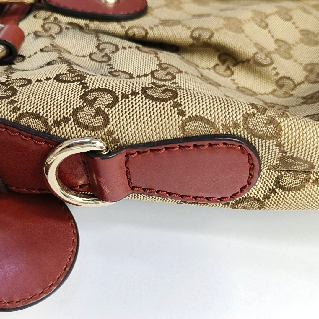 GUCCI Sukey Brown Canvas Old Flower Single Shoulder Bag Tote Bag Crossbody Bag Golden hardware-(SKU)-950557602