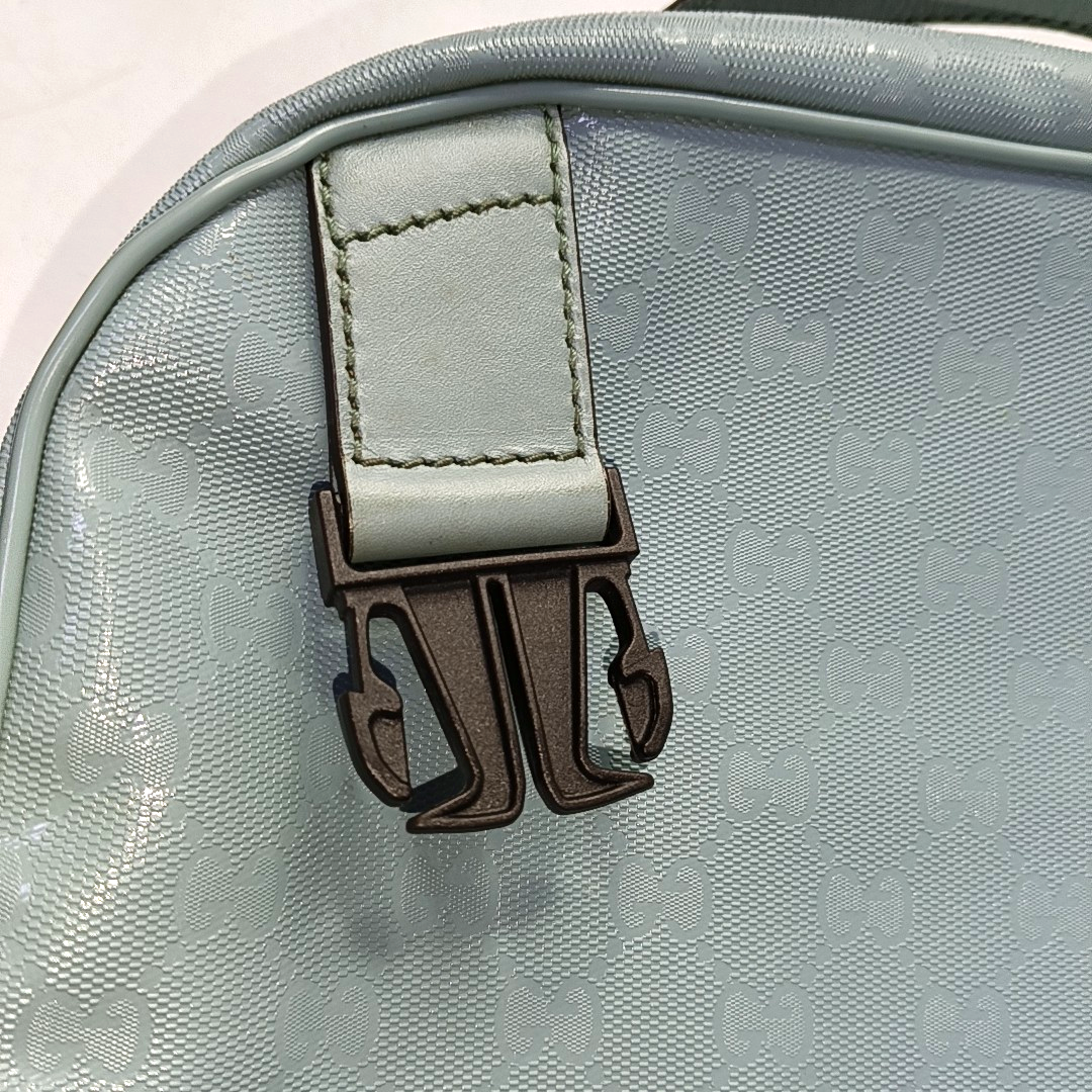 GUCCI Light Blue Coated Canvas La Vieille Russie Single Shoulder Bag Crossbody Bag Silver Hardware-(SKU)-958171840