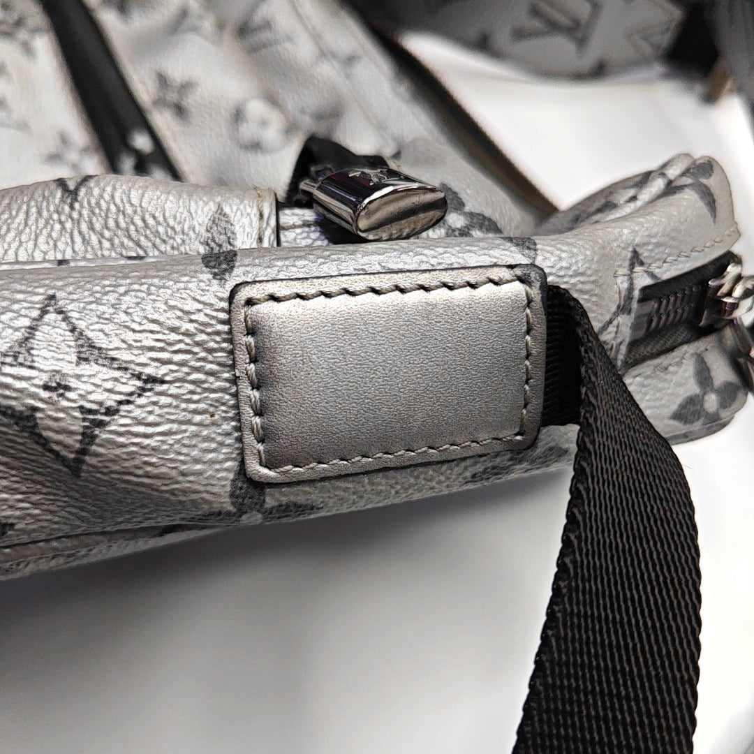 LOUIS VUITTON TRIO Grey Calfskin Monogram Crossbody Shoulder Bag Silver Hardware-(SKU)-967525800