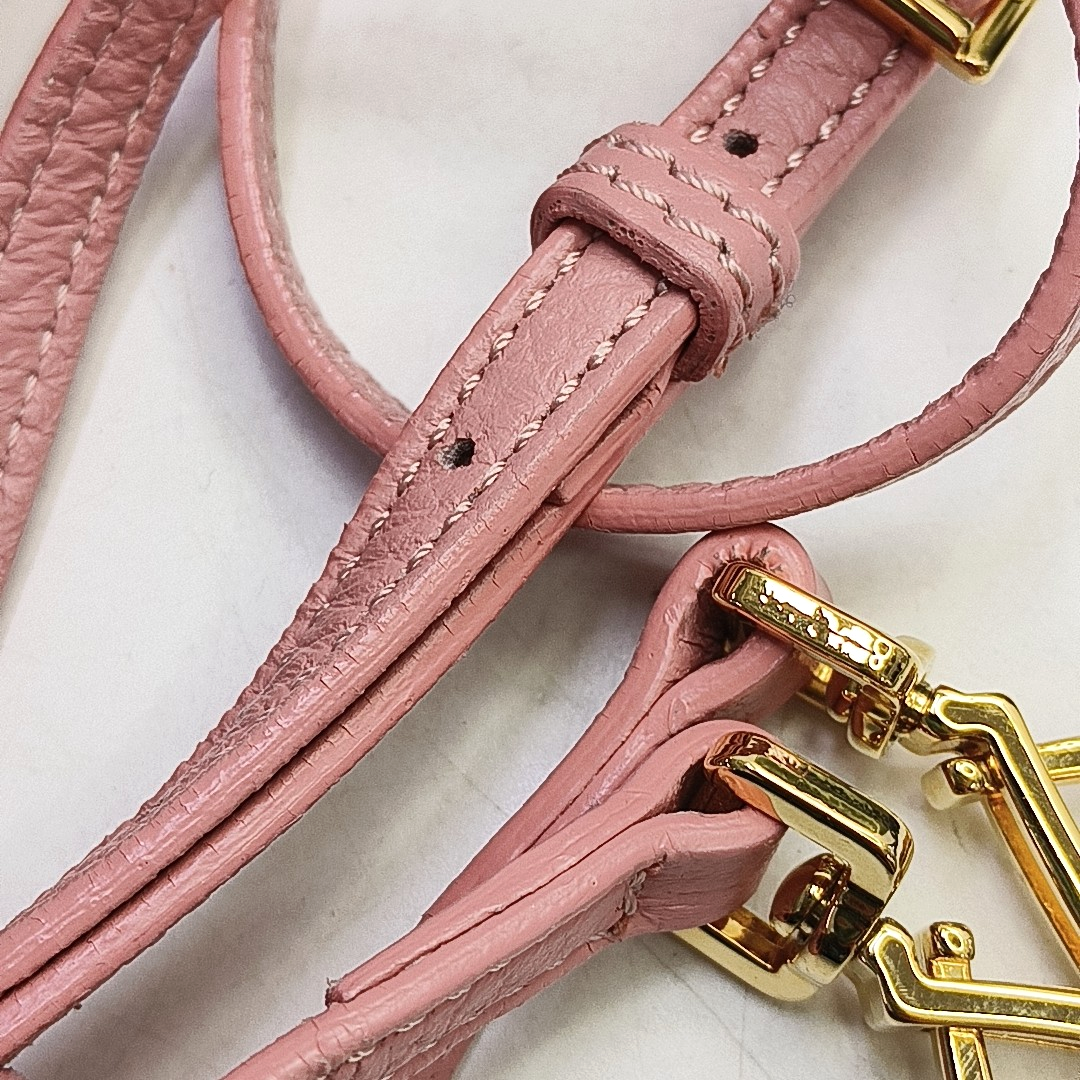 BURBERRY Pink Leather Single Shoulder Bag, Crossbody Golden hardware Removable shoulder strap-(SKU)-952753489