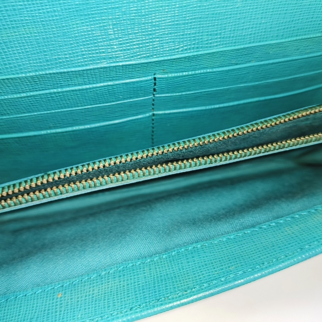 FENDI Blue Green Leather Wallet Golden hardware-(SKU)-958576220