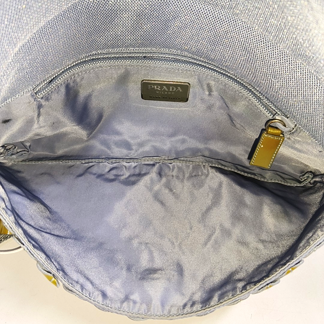 PRADA Light Green Cowhide Shoulder Bag Silver Hardware-(SKU)-11690534