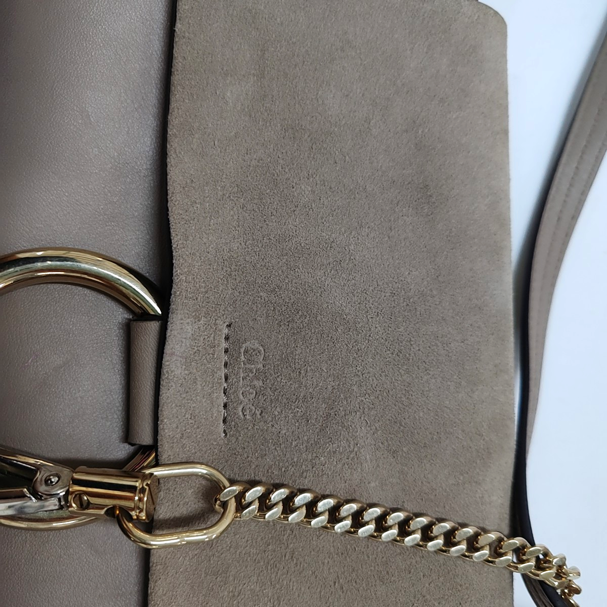 Chloé Faye Small size Grey Leather Single Shoulder Bag Golden Silver Hardware-(SKU)-959251490