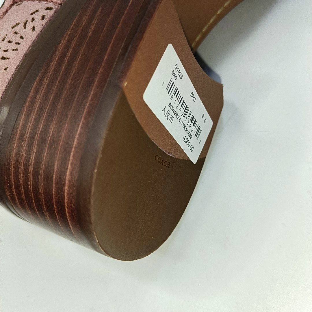COACH 38.5code Spring Pink Suede Women's Short Boots-(SKU)-941856315
