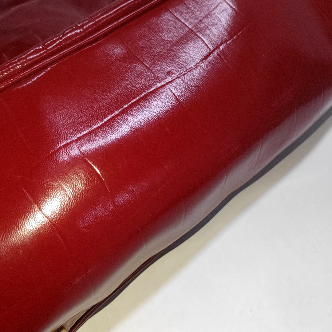 YSL Tote bag Red Patent Leather Embossed Handbag Golden hardware-(SKU)-937757054