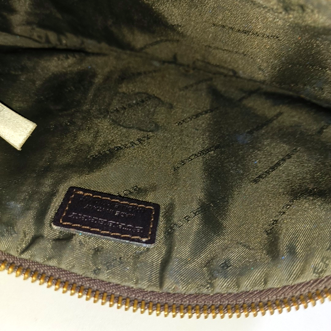 BURBERRY Khaki Coated Canvas Warhorse Plaid Handbag Golden hardware-(SKU)-934780068