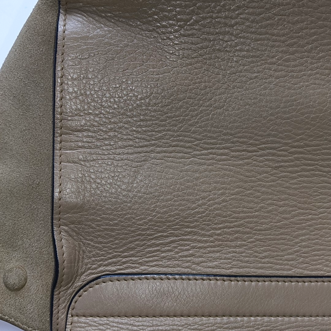 CELINE TRAPEZE Medium size Khaki Cowhide Hammock Bag, Shoulder Bag, Handbag Golden hardware Removable shoulder strap-(SKU)-952129891