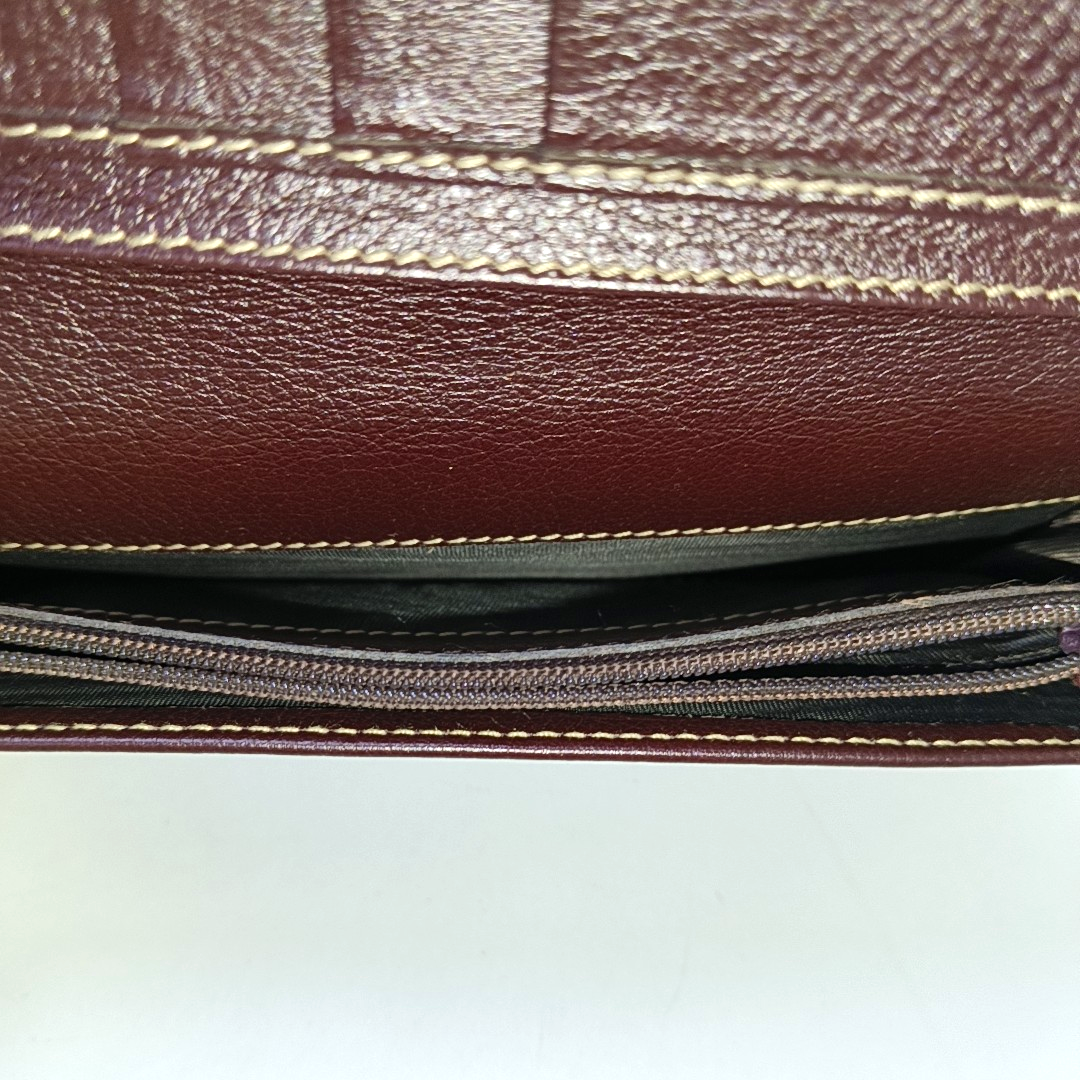 GUCCI Dark Brown Cowhide Monogrammed Texture Wallet Golden hardware-(SKU)-939278026