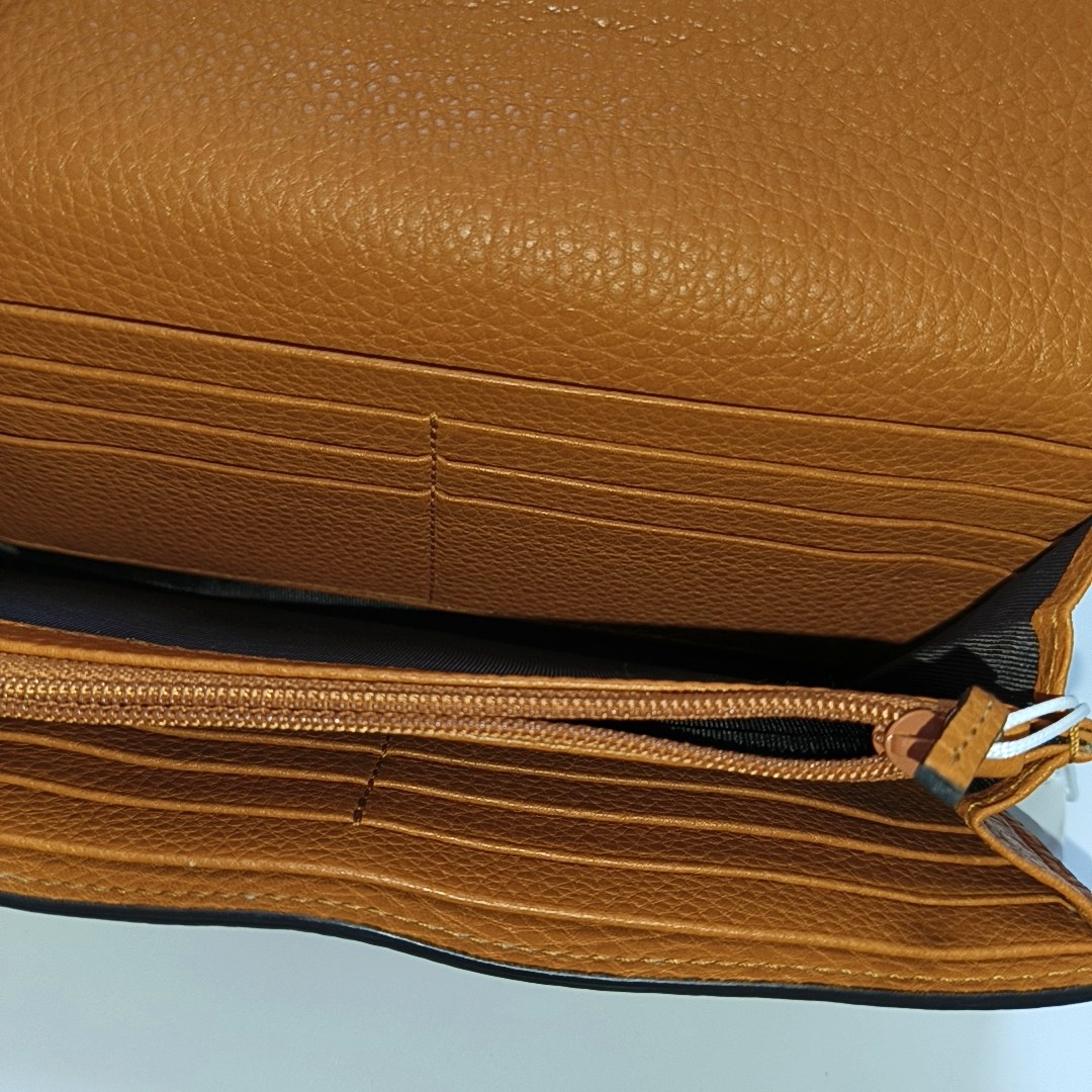 GUCCI Bamboo 1947 Orange Cowhide Bamboo Wallet Golden hardware-(SKU)-956922492
