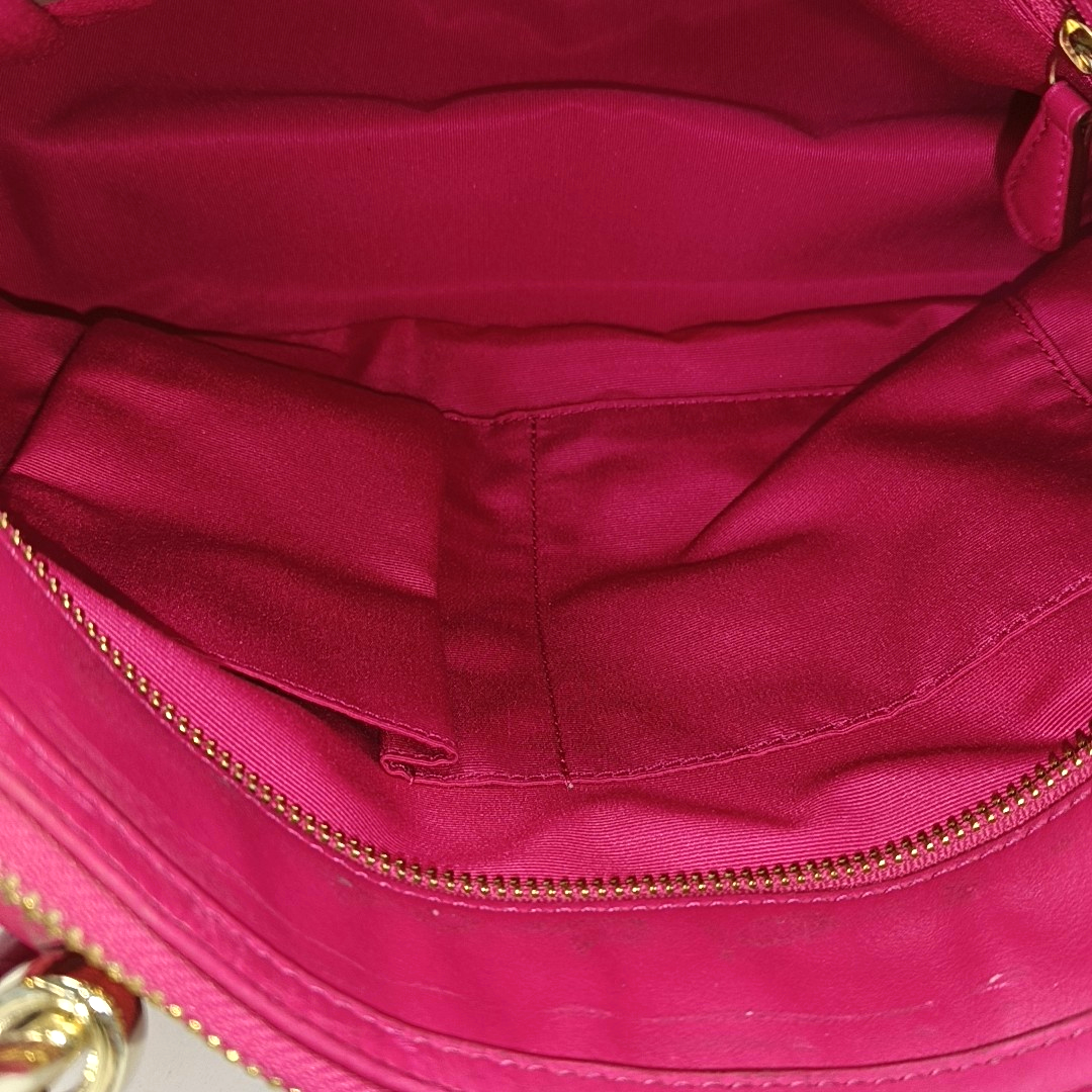 COACH Colette Fuchsia Leather Shoulder Tote Crossbody Bag Golden hardware Removable shoulder strap-(SKU)-931965984