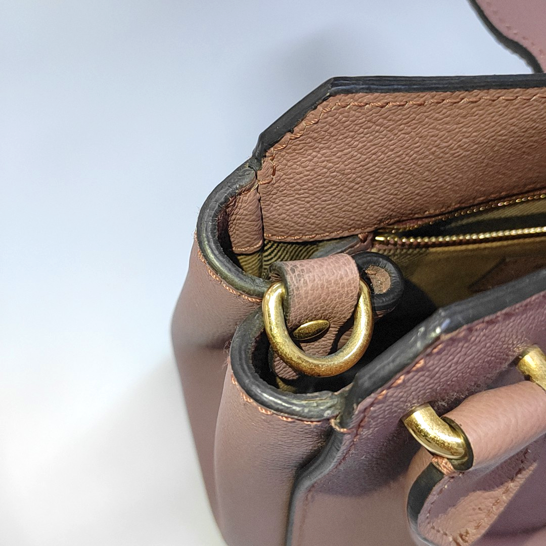 BURBERRY Buckle Pink Cowhide Sling Bag Tote Bag Golden hardware shoulder straps-(SKU)-955529544