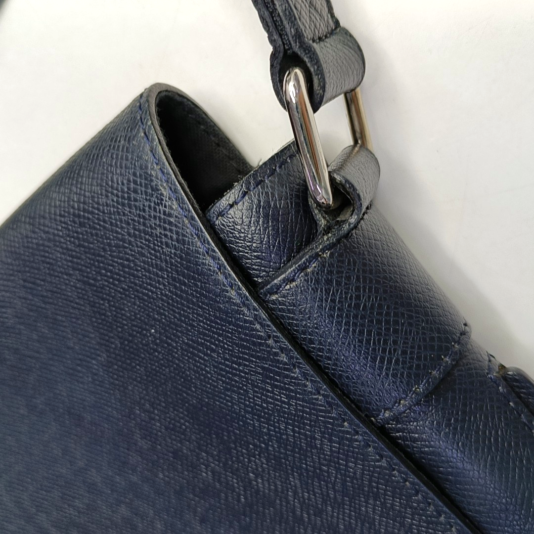 LOUIS VUITTON ROMAN Blue Cowhide Crossbody Bag Silver Hardware-(SKU)-959266861