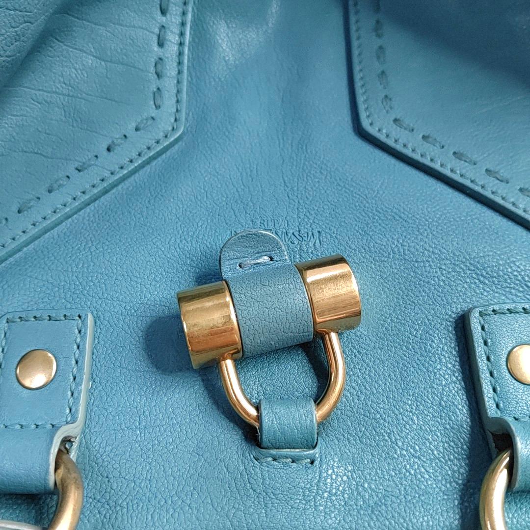YSL MUSE Blue Calfskin Embossed Quilted Single Shoulder Bag with Sling and Handbag Golden hardware Removable shoulder strap-(SKU)-957191908