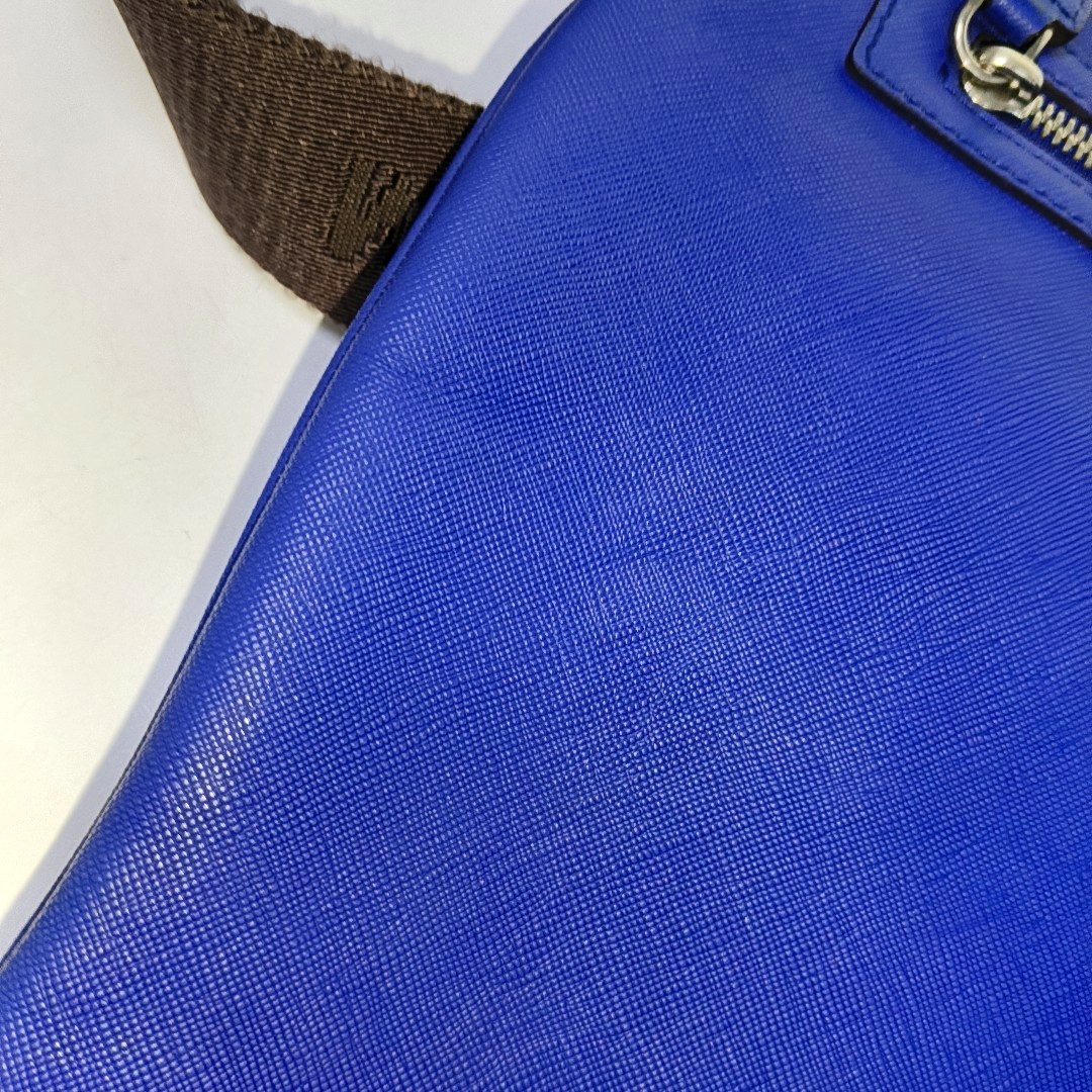 MCM Tote bag Blue Leather Shoulder Bag Silver Hardware-(SKU)-935896261