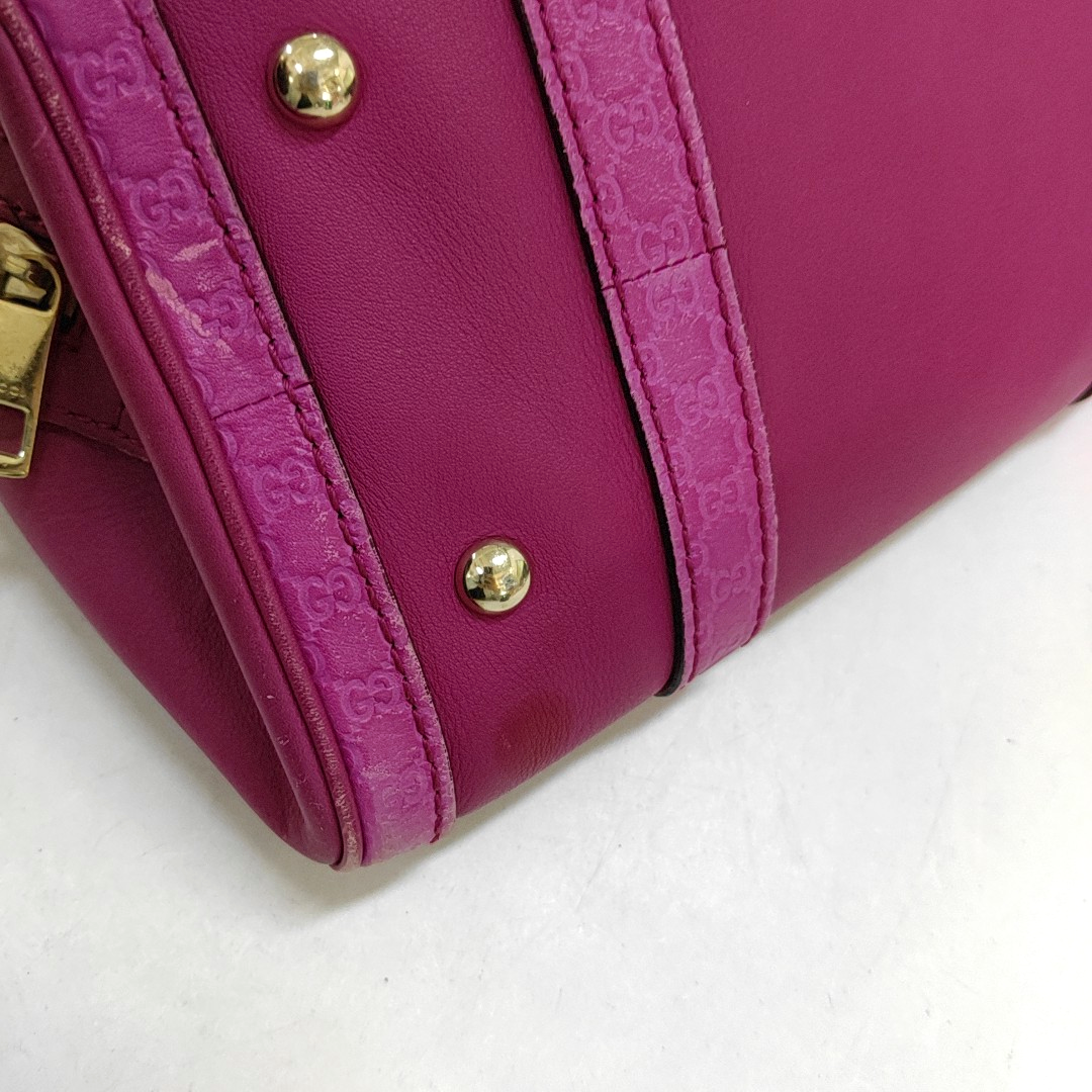 GUCCI Pink Calf Leather Grained Handbag Golden hardware-(SKU)-950007932