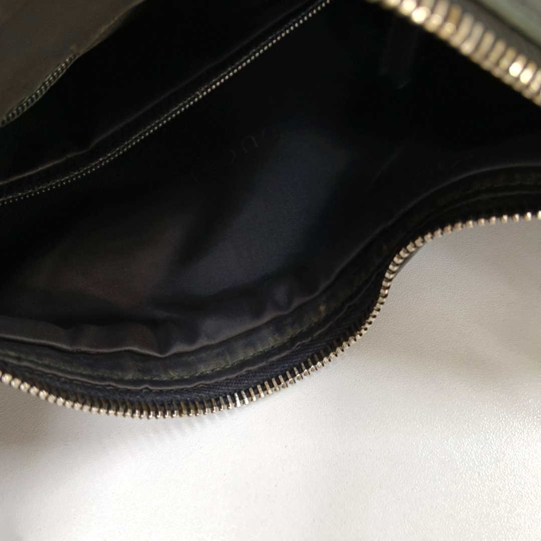GUCCI Black Fabric Single Shoulder Bag Silver Hardware-(SKU)-13013526
