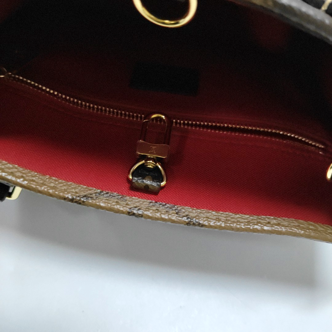 LOUIS VUITTON ONTHEGO Small Monogram Brown Coated Canvas Flower Print Jungle Bag Shoulder Bag Crossbody Bag Golden Hardware Removable Strap-(SKU)-964896748