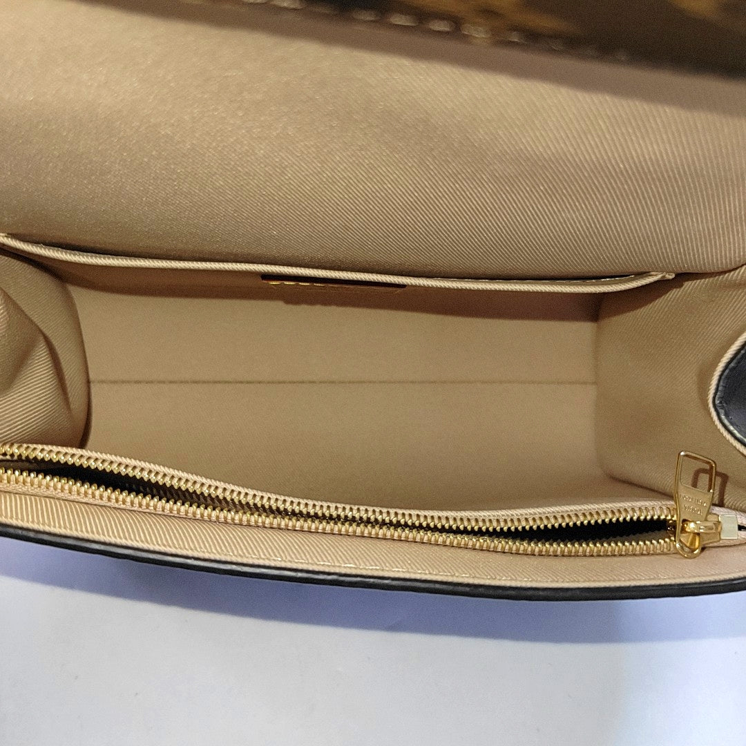 LOUIS VUITTON CLUNY Small Brown Monogram Canvas Shoulder Bag with Shoulder Strap, Gold Hardware, Detachable Strap-(SKU)-967532132