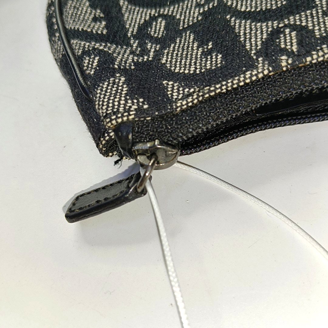 DIOR Saddle Grey Canvas Monogram Mini Coin Purse Ruthenium color hardware-(SKU)-953489833
