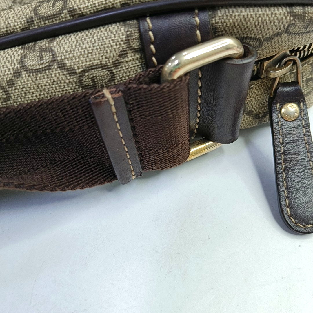 GUCCI GG Supreme Ebony Coated Canvas Monogram Shoulder Bag Golden hardware-(SKU)-948601778