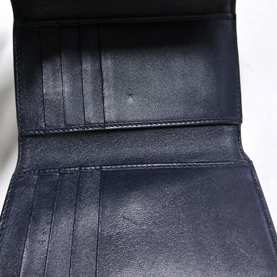 DIOR Diorama Blue Cowhide Herringbone Quilted Shield Bag Wallet Silver Hardware-(SKU)-958202487
