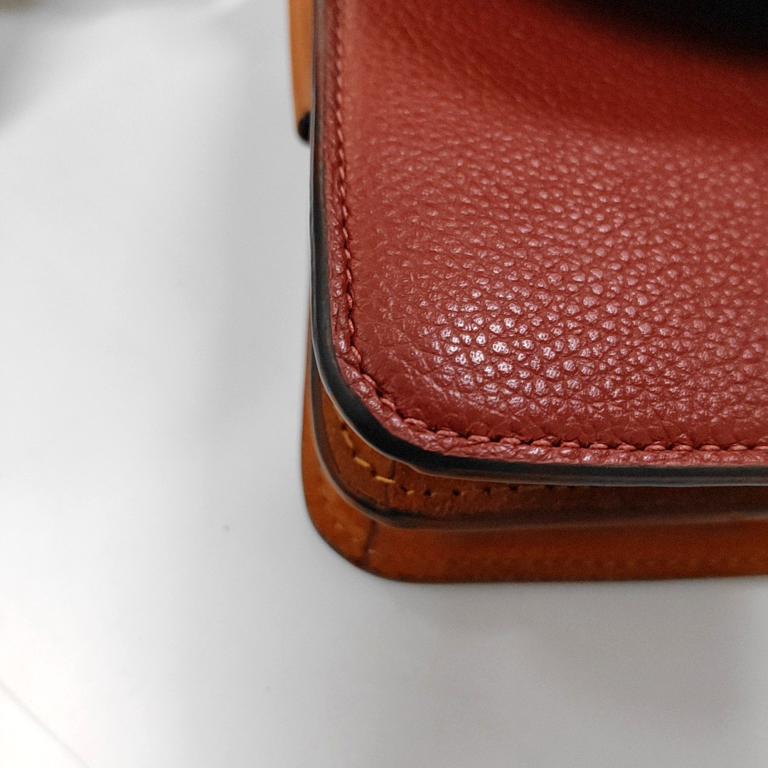 COACH BEAT 18 Red Leather Studs Single Shoulder Bag Golden hardware shoulder straps-(SKU)-932856060