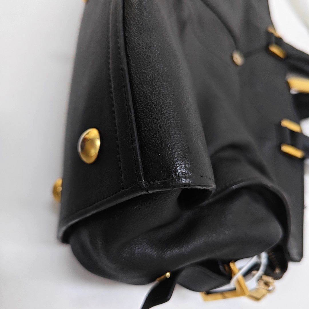 YSL CHYC Y LIGNE Small size Black cowhide tote bag Golden hardware-(SKU)-950515065