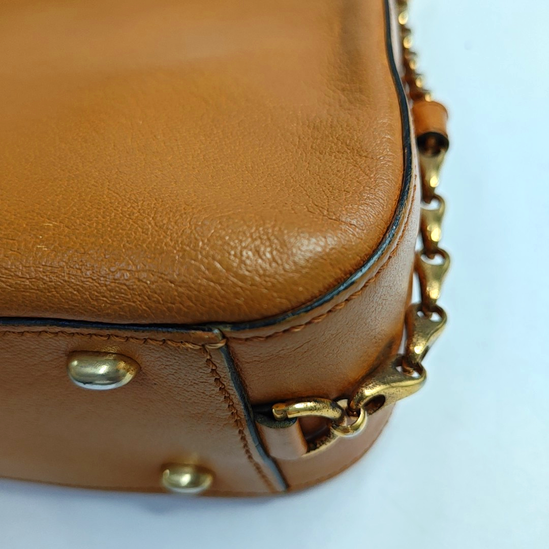 CELINE Brown Cowhide Single Shoulder Bag Golden hardware-(SKU)-944792224