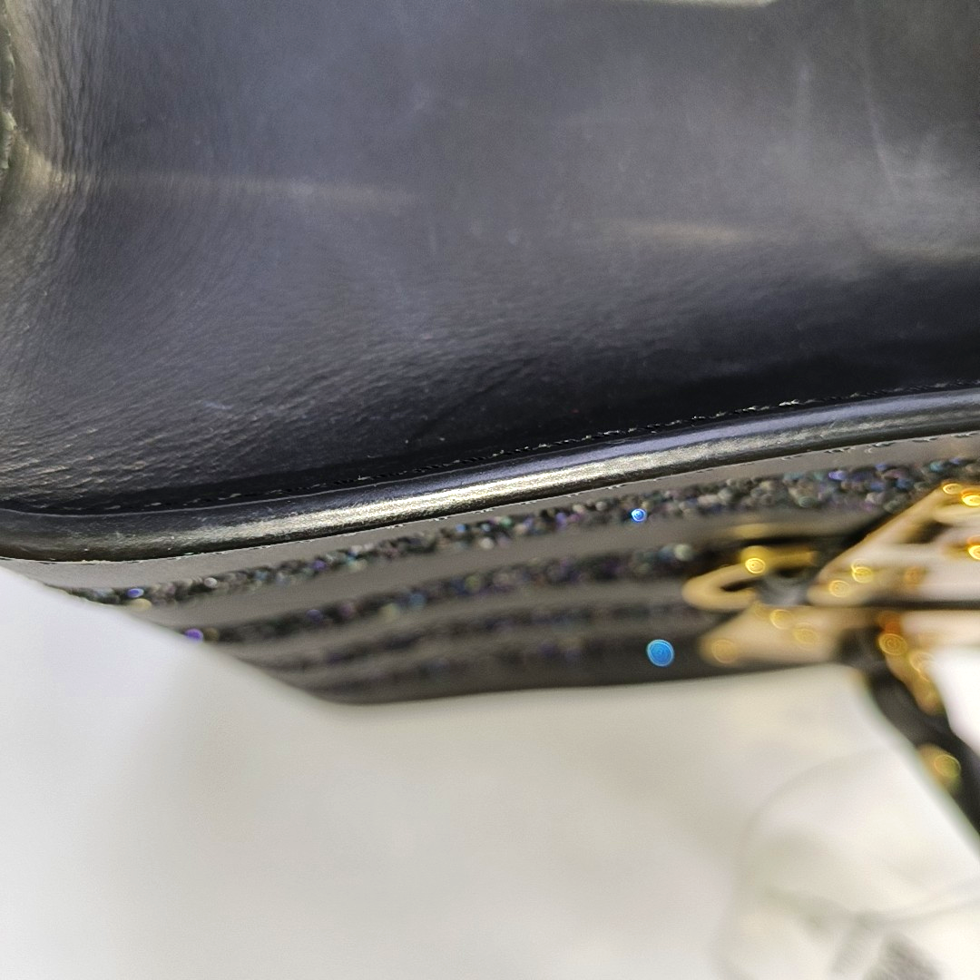 SOPHIE HULME Tote bag Black Leather Embossed Single Shoulder Bag Golden hardware Removable shoulder strap-(SKU)-939128260