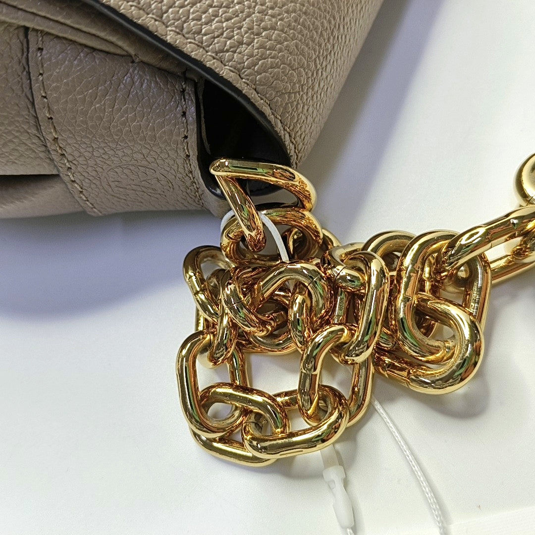 LOUIS VUITTON FAVORITE Gray Cowhide Embossed Shoulder Bag Crossbody 2 Removable Straps Golden Hardware-(SKU)-969275114