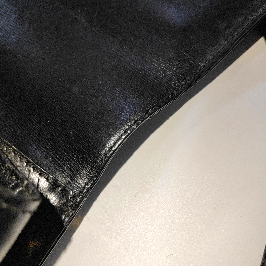 CELINE Black Leather Patchwork Single Shoulder Bag Golden hardware-(SKU)-941503752